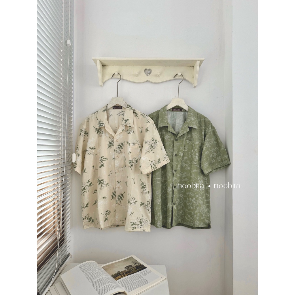 NOOBITA - Sơ mi tay ngắn mùa hè cổ vest hoạ tiết 8054