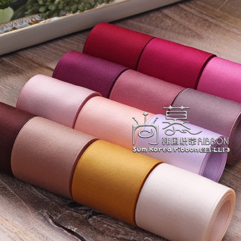 Ruy băng cotton- Polyester kiểu dáng hàn quốc, nguyên liệu làm nơ, phụ kiện tóc, đóng gói quà tặng