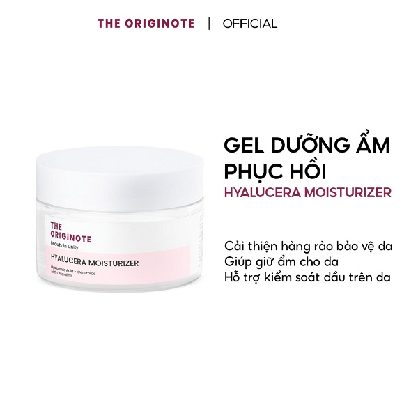 Gel Dưỡng Ẩm Giúp Phục Hồi Da The Originote Hyalucera Moisturizer Với Hyaluronic Acid Và Ceramide Chlorelina 50ml