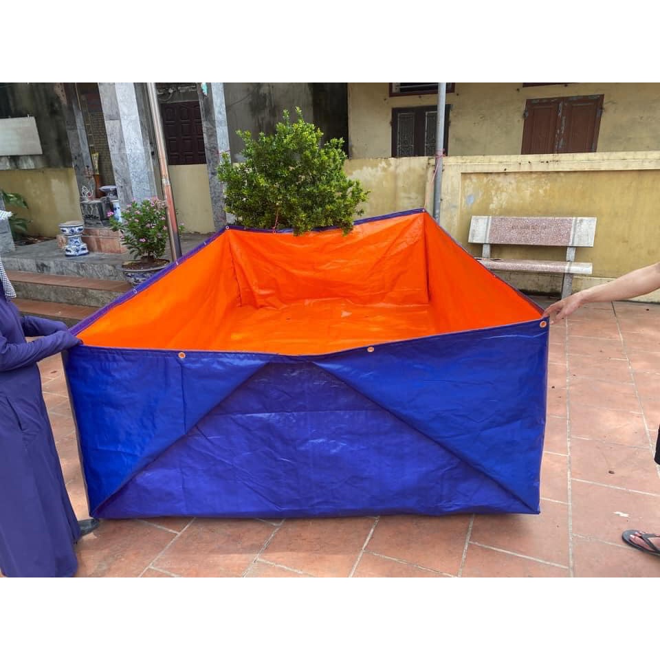 Bể bạt nuôi cá, bể bơi bằng bạt, bể bạt lót hồ cá thủy sinh ép nhiệt 2 lớp dày dặn cao cấp nhiều kíc