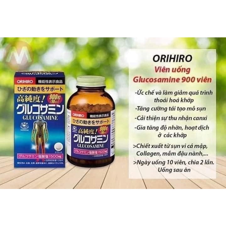 Viên uống bổ sung Glucosamine Orihiro Nhật Bản giảm đau xương khớp 900 viên