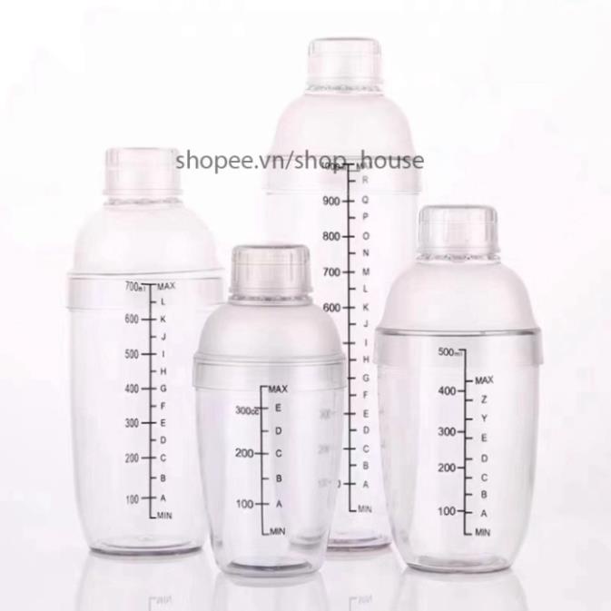 Bình lắc Shaker pha chế nhựa chia vạch đen hàng cao cấp  Việt Nhật.