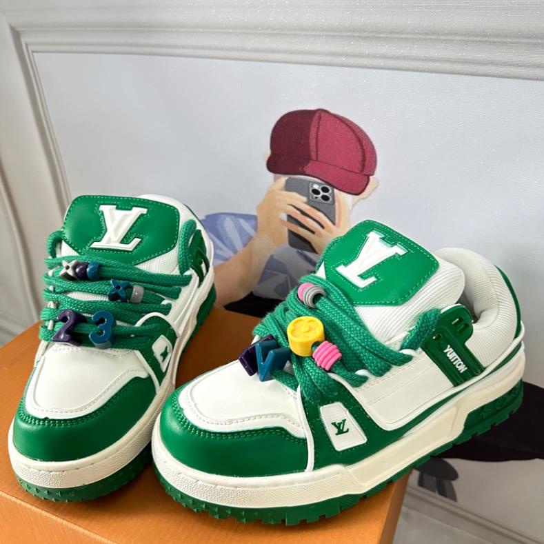 Giày thể thao sneaker luxury Louis.Vuitton Maxi Trainers ‘Green'