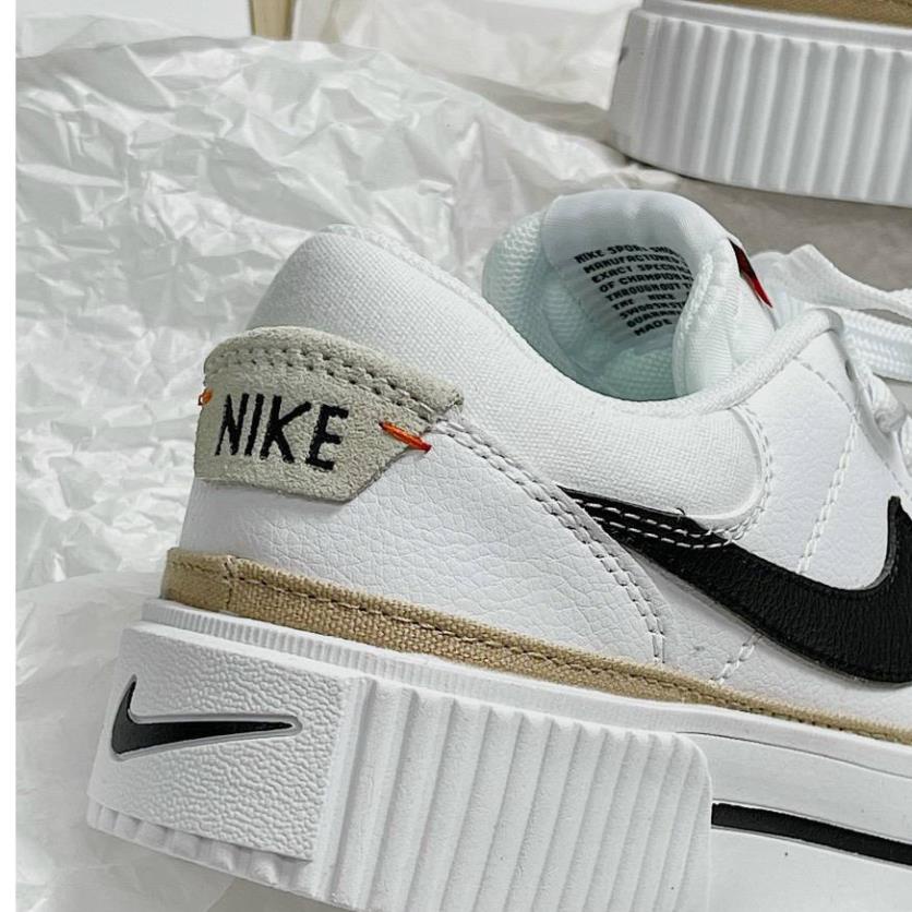 Giày Thể Thao Ni.ke Trắng Tăng Chiều Cao Viền Vàng Giày Court Legacy Lift Black White