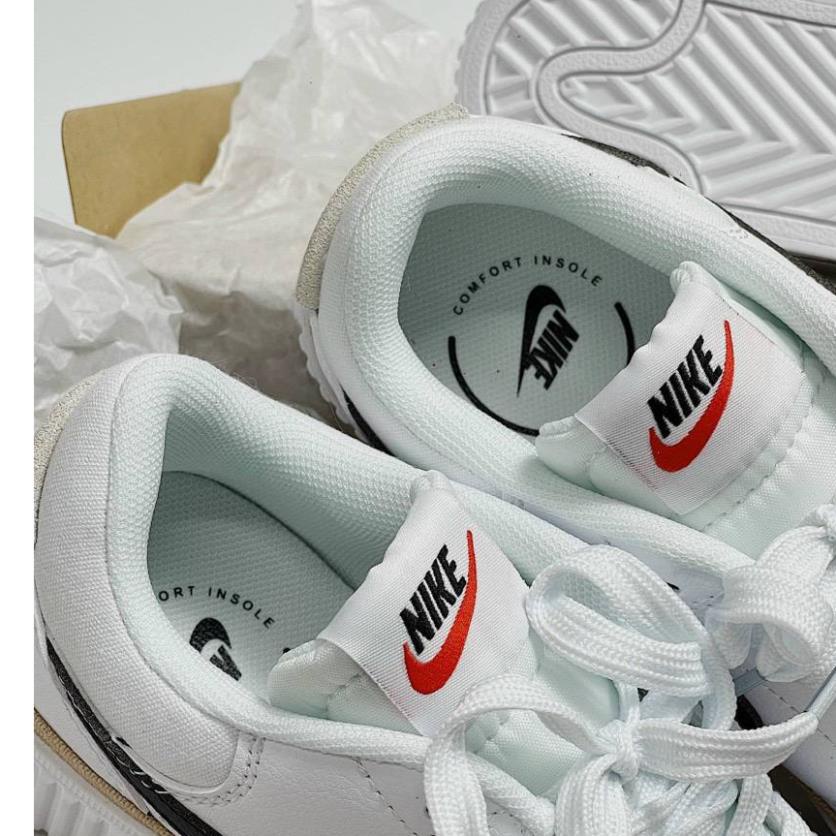 Giày Thể Thao Ni.ke Trắng Tăng Chiều Cao Viền Vàng Giày Court Legacy Lift Black White