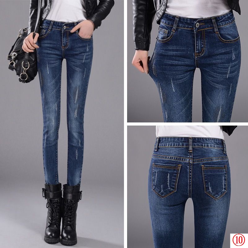 Quần jeans Dài Lưng Cao Thời Trang Dành Cho Nữ