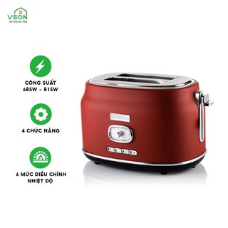 Máy nướng bánh mỳ sandwich 2 lát kiểu cổ điển WestingHouse WKTTB857 815W 2 khe nướng bánh và 4 chức năng