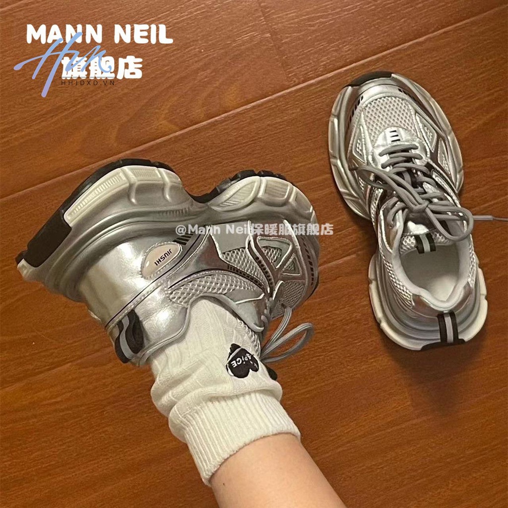 Giày Thể Thao Đế Dày Phối Lưới Thoáng Khí Thời Trang Mùa Thu 2023