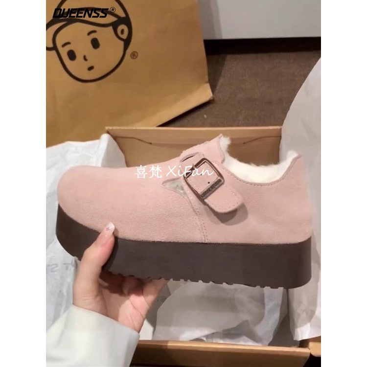 Giày birkenstock Đế Dày Lót Lông Giữ Ấm Mùa Thu Đông Phong Cách Mới 2023 Cho Nữ