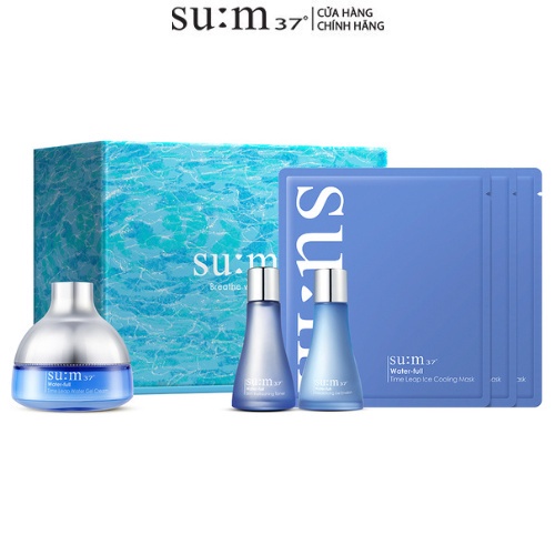 Bộ cấp nước dưỡng da căng mướt chuyên sâu Su:m37 Waterfull gel cream special set 290ml