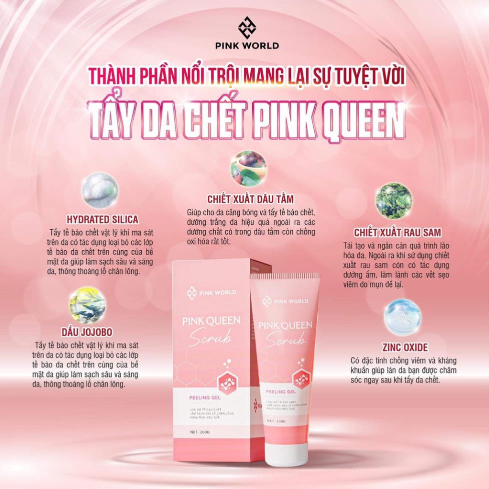 Tẩy da chết pink queen-Chính hãng sạch sâu,dưỡng ẩm da cho chị em