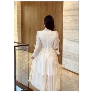 ĐẦM CỔ TRỤ THÊU CHÂN DẬP LY