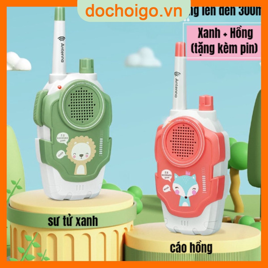 Bộ đàm đồ chơi cho bé combo 2 chiếc đa chiều 2 kênh phạm vi 300m cho trẻ vui chơi dochoigo.vn