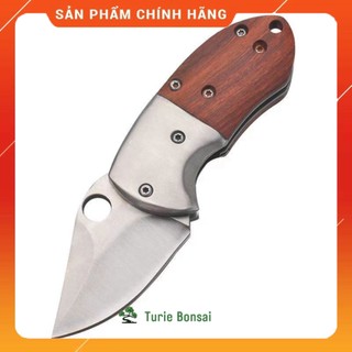 Dao phượt bấm BROWNING MINI thân gỗ cắt gọt hoa quả gấp gọn bỏ túi tiện lợi Kami