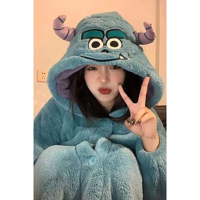 Áo Choàng Ngủ Dáng Dài Vải Lông Cừu San Hô Thời Trang Thu Đông Cho Các Cặp Đôi