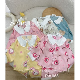 Bộ Pijama, bộ đồ ngủ lụa xước cho bé gái[Dưới 1m3]
