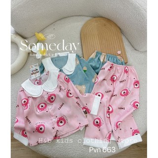 Bộ Pijama, bộ đồ ngủ lụa xước cho bé gái[Dưới 1m3]