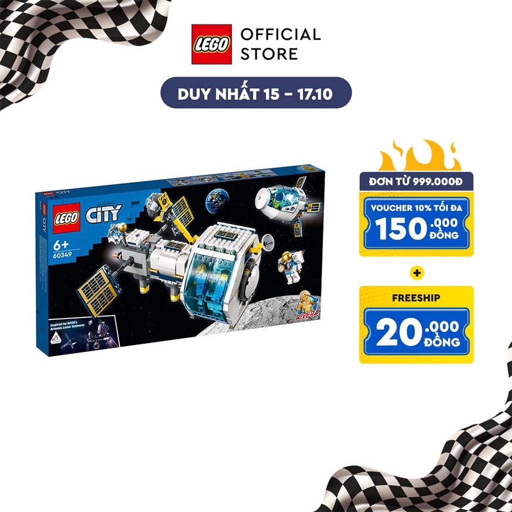 [Mã LIFEMC06CBAU giảm 50k đơn 350k] LEGO City 60349 Trạm Nghiên Cứu NASA Mặt Trăng (500 chi tiết)