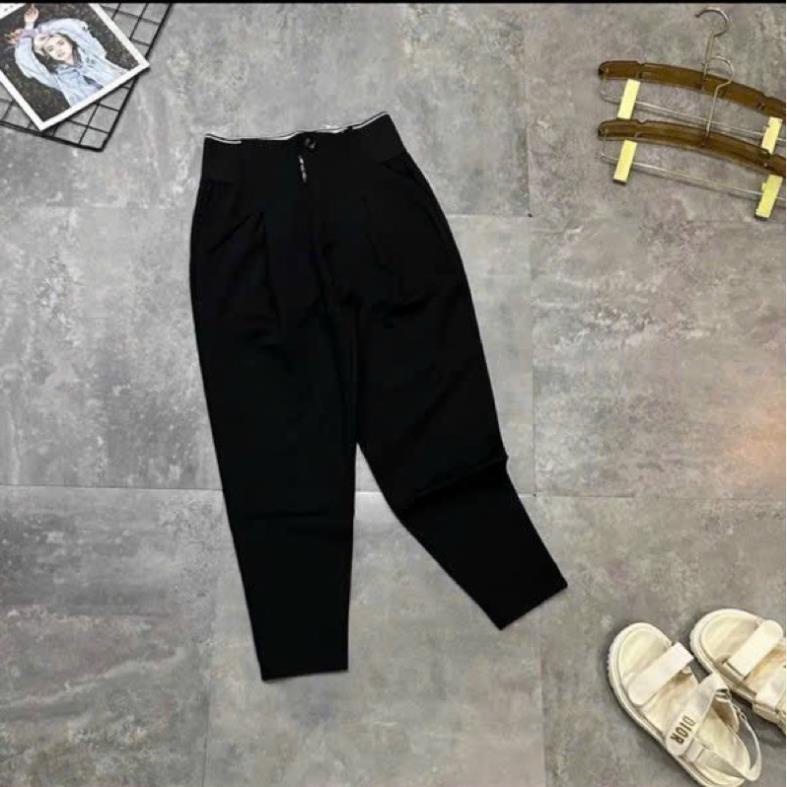 Quần Baggy Nữ: Cạp Chun, Lưng Cao 10cm, Chất UMI Dày Dặn, Co Giãn - Cho Cảm Giác Thoải Mái và Phong Cách