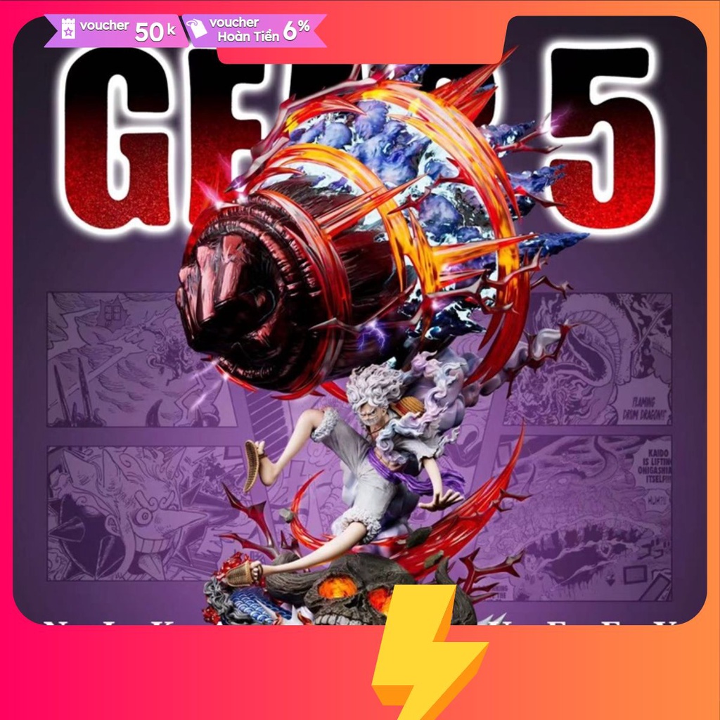 Mô hình luffy nika hàng mới  - mô hình one piece tặng kèm xe