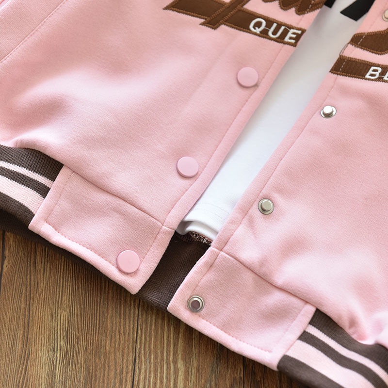 Áo Khoác Bóng Chày Phong Cách Mới 2023 Phối Màu Tương Phản Thời Trang Xuân Thu Cho Bé Gái