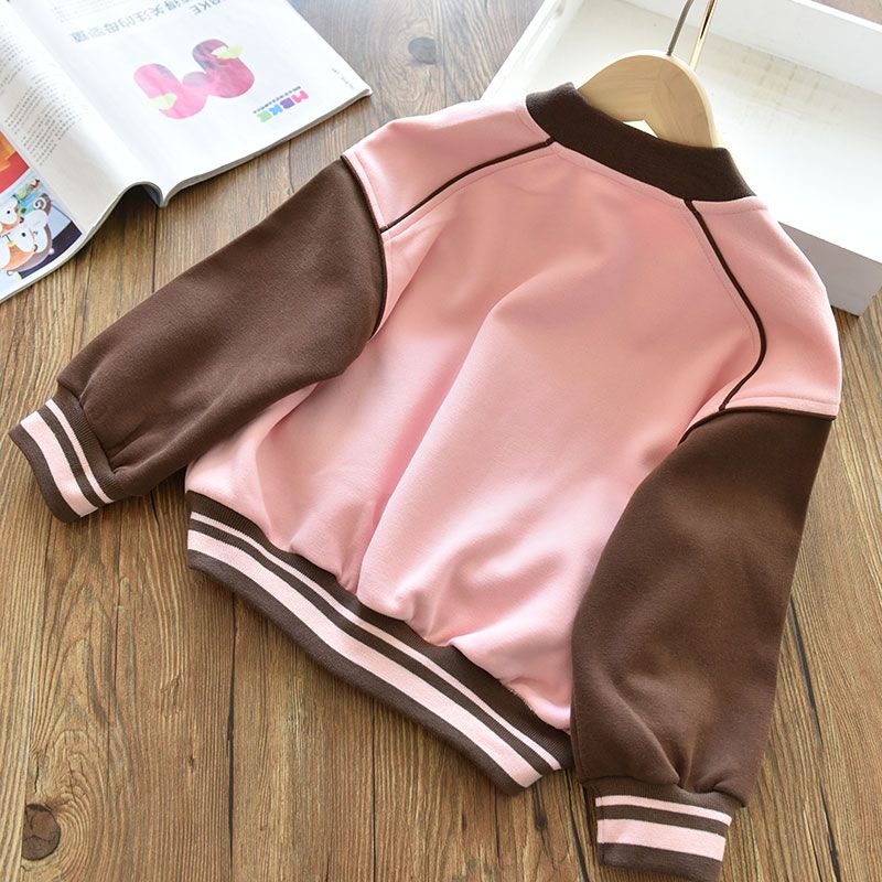 Áo Khoác Bóng Chày Phong Cách Mới 2023 Phối Màu Tương Phản Thời Trang Xuân Thu Cho Bé Gái