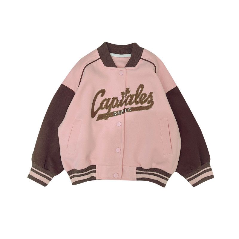 Áo Khoác Bóng Chày Phong Cách Mới 2023 Phối Màu Tương Phản Thời Trang Xuân Thu Cho Bé Gái