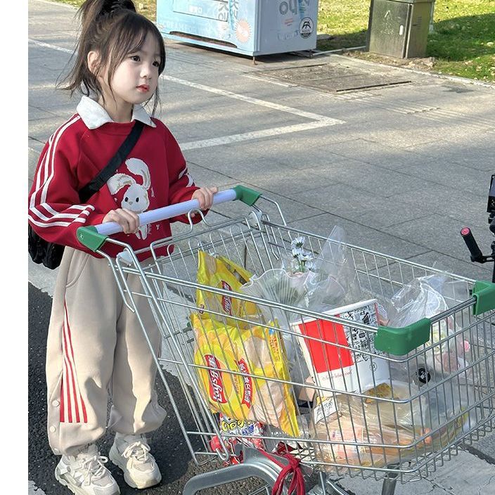 Set Đồ Thể Thao Hai Món Phong Cách Hàn Quốc Dễ Thương Thời Trang Xuân Thu 2023 Cho Bé Gái