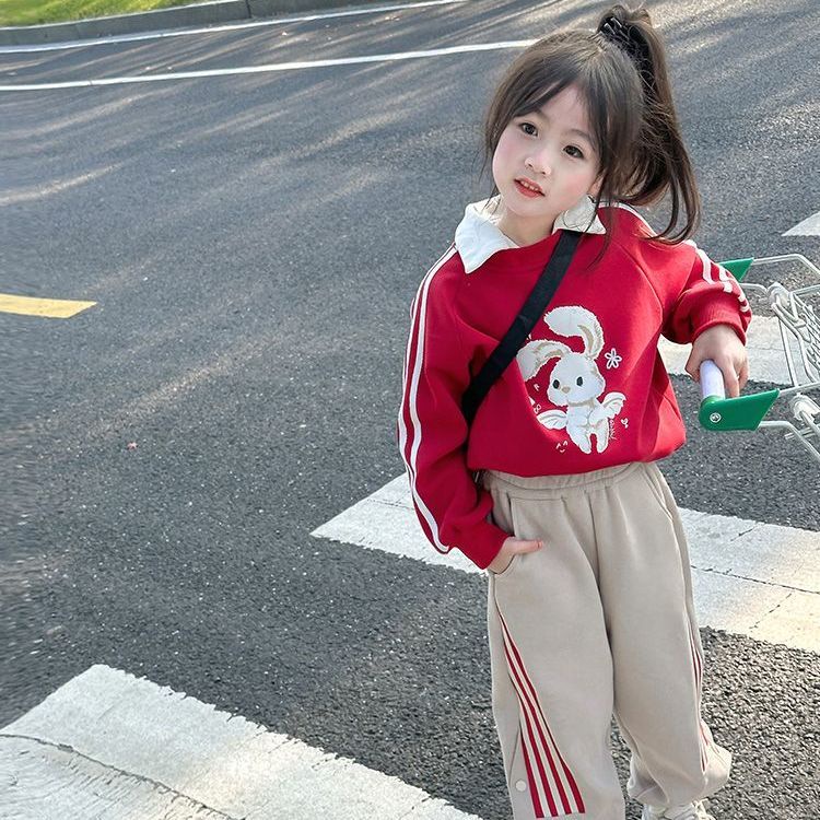 Set Đồ Thể Thao Hai Món Phong Cách Hàn Quốc Dễ Thương Thời Trang Xuân Thu 2023 Cho Bé Gái