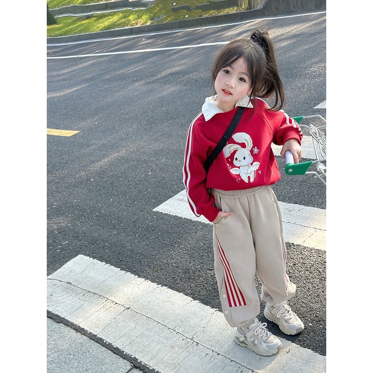 Set Đồ Thể Thao Hai Món Phong Cách Hàn Quốc Dễ Thương Thời Trang Xuân Thu 2023 Cho Bé Gái