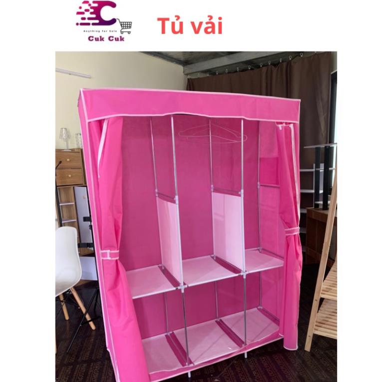 Tủ quần áo, tủ đựng quần áo chất liệu vải, khung inox