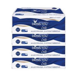 Bộ 4 Gói Khăn Giấy Rút Bless You Silk 200 tờ