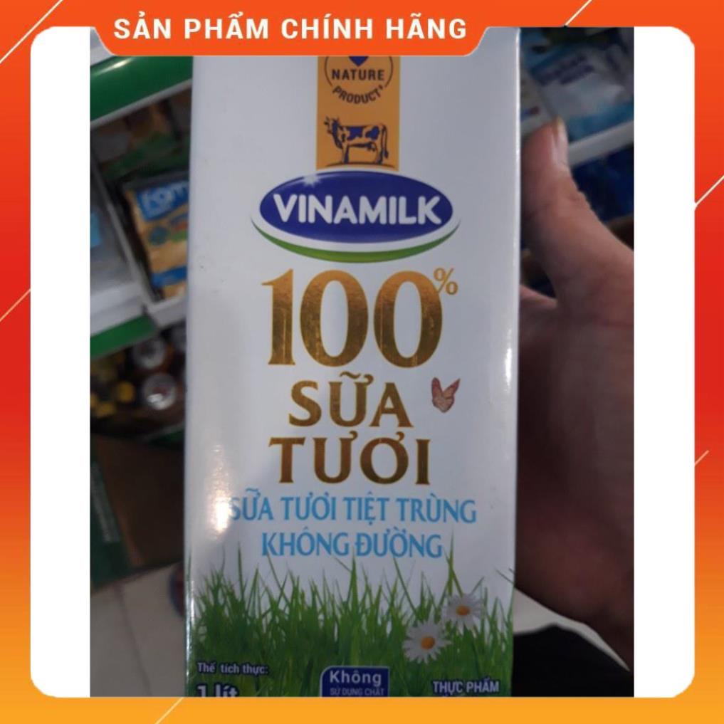 Sữa tươi có đường,không đường Vinamilk 100% Sữa Tươi hộp 1 lít[Mẫu Mới]