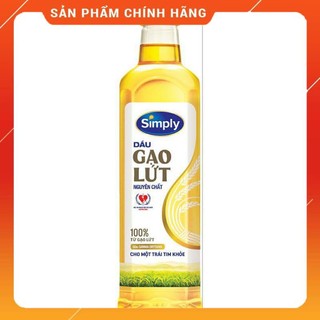 Dầu ăn simply 1 lít đậu nành/gạo lứt/hạt cải