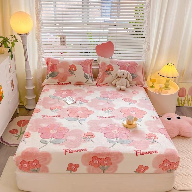 Nỉ Nhung Sữa Hình Yêu