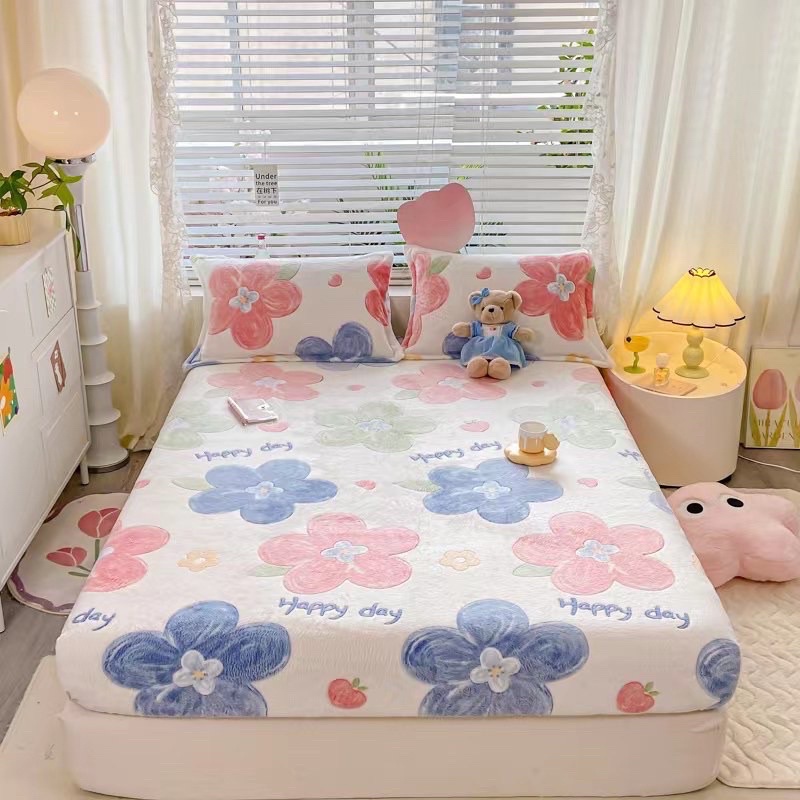 Nỉ Nhung Sữa Hình Yêu