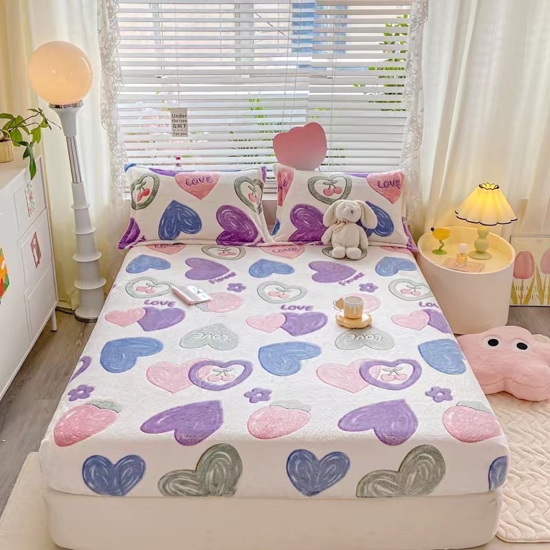 Nỉ Nhung Sữa Hình Yêu