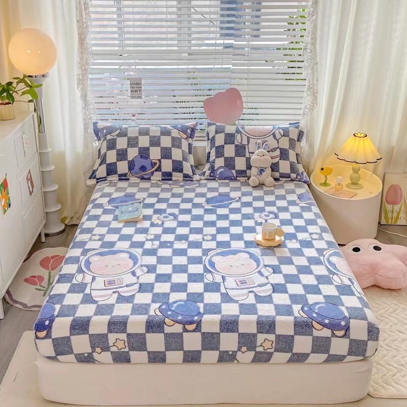 Nỉ Nhung Sữa Hình Yêu