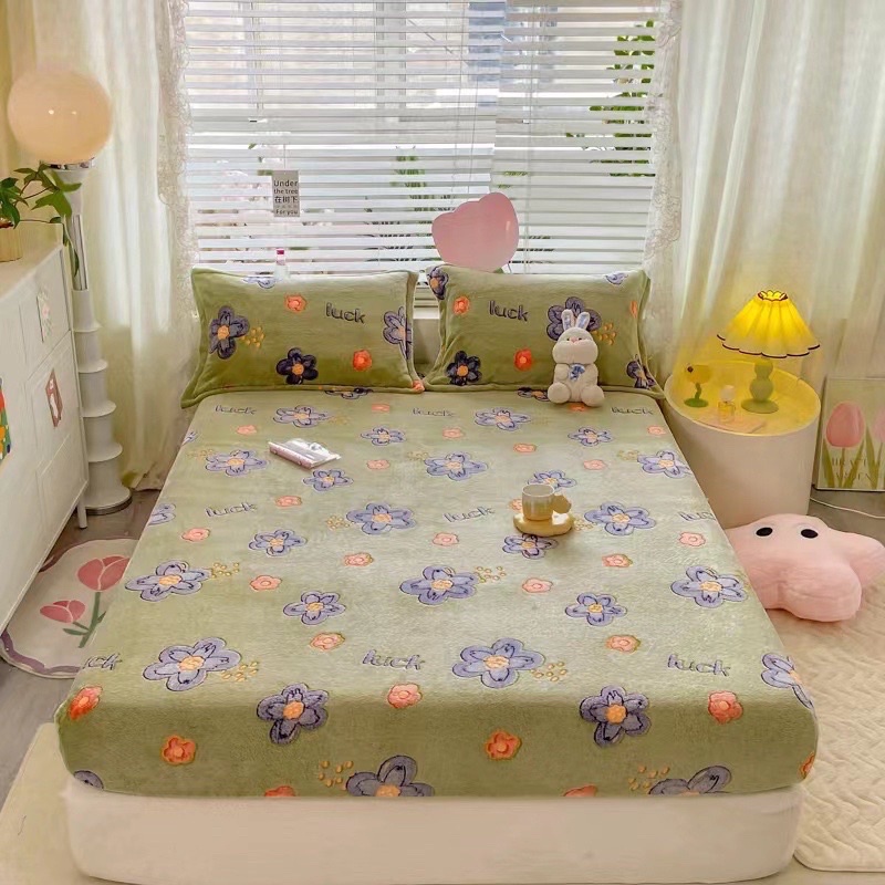 Nỉ Nhung Sữa Hình Yêu