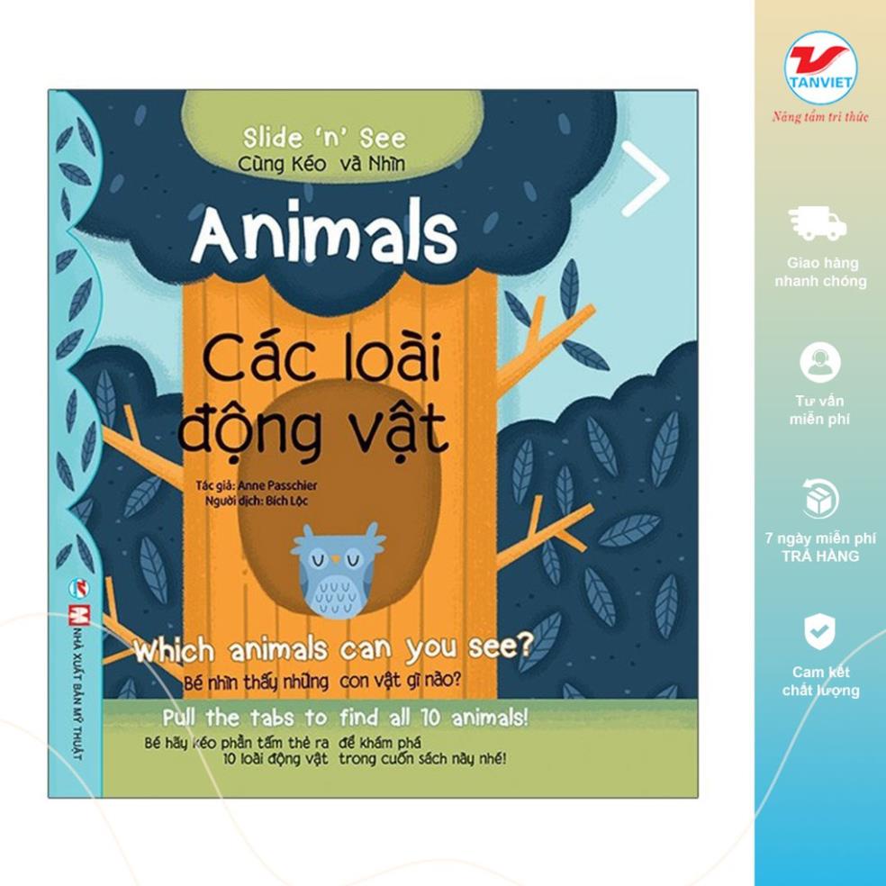Sách Tương tác Song Ngữ Việt Anh Slide And See Animals: Các Loài Động Vật - Tân Việt