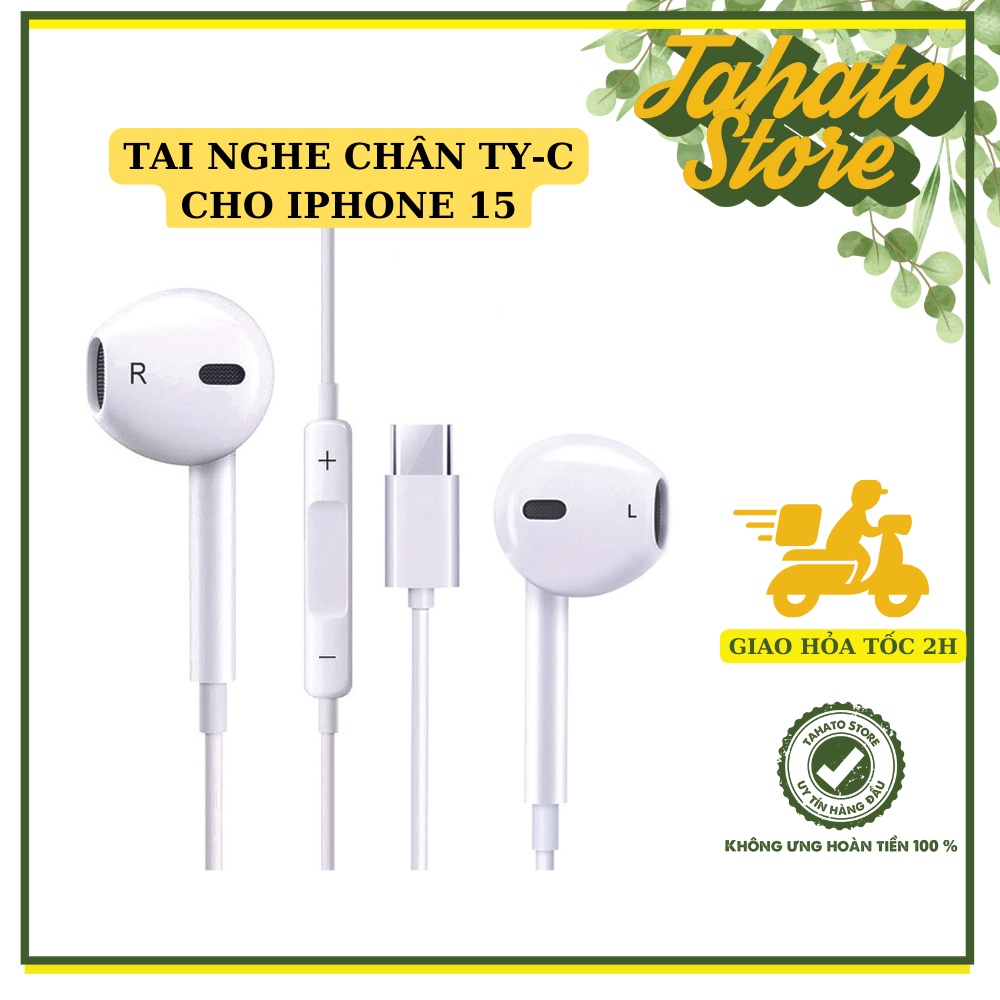 Tai nghe dây chân TY-C dành cho IP.hone 15 có mic hỗ trợ đàm thoại, vật liệu chống mồ hôi chống nước bảo hành 12 tháng