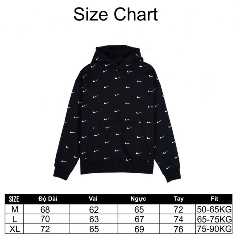 Áo Hoodie Ni.k.e In Nỉ Bông Siêu Dày Hot Trend  Unisex