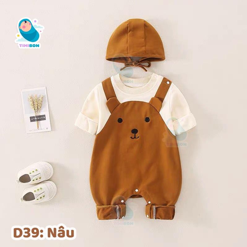 Body Dài Tay Cho Bé Hình Gấu Dễ Thương, Bodysuit Cho Bé Gái Bé Trai Chất Cotton Mẫu Quần Áo Sơ Sinh -
