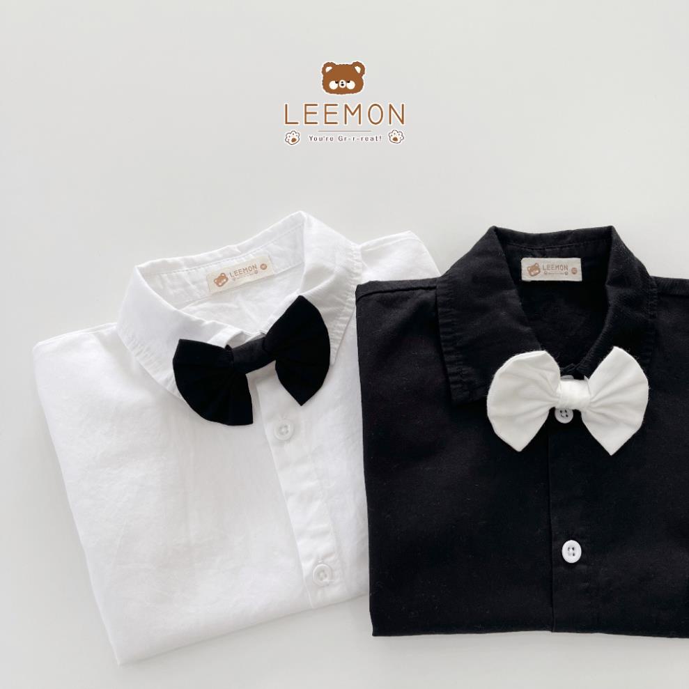 Bộ sơ mi công tử cho bé trai phong cách Hàn Quốc, bộ sơ mi kèm nơ và dây đai sành điệu cho bé HANG kids