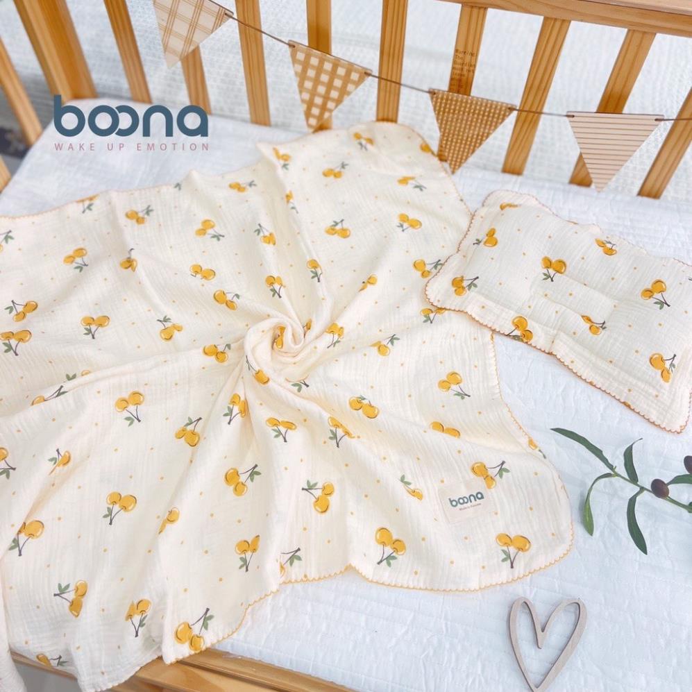 Khăn tắm xô Muslin  cao cấp BOONA chính hãng 4  lớp đa năng cho bé