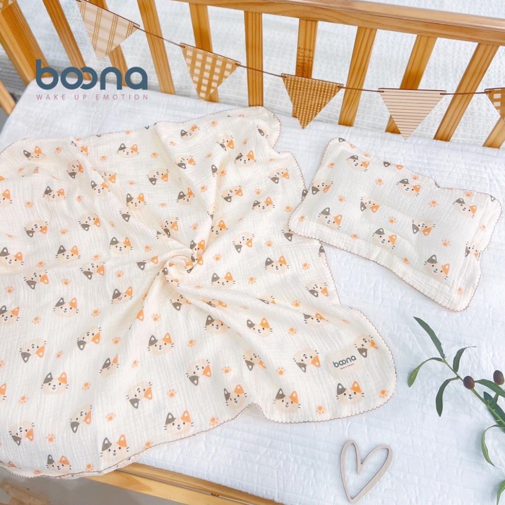 Khăn tắm xô Muslin  cao cấp BOONA chính hãng 4  lớp đa năng cho bé