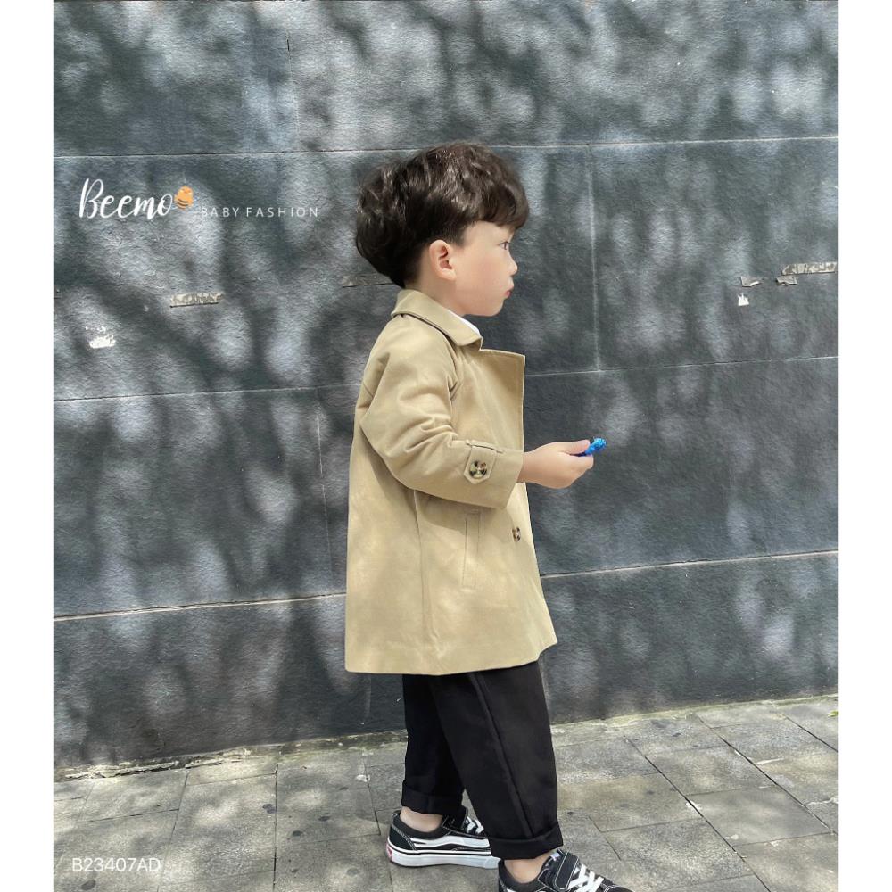 Áo khoác mangto kaki dáng dài cho bé trai, áo vest dáng dài phong cách Hàn Quốc cho bé HANG kids