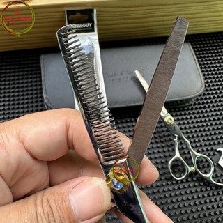 Bộ kéo cắt tóc kéo tỉa tóc Nhật Bản cao cấp thép nguyên bản HV1 [Mua bộ kéo tặng bao da+2 lược+chỉnh kéo]