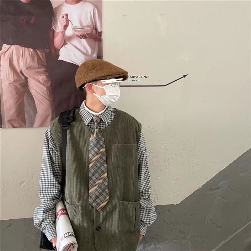 Áo Khoác vest Không Tay Dáng Rộng Màu Trơn Cài Nút Thời Trang Mùa Thu Cho Nam