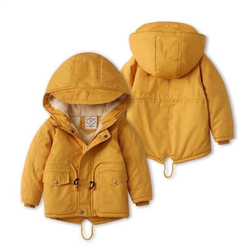 Áo khoác parka hàng xuất lót lông siêu ấm, áo khoác kaki dày dặn cho bé đến 30kg HANG kids